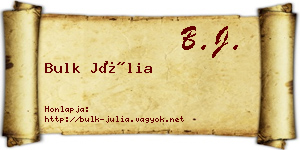 Bulk Júlia névjegykártya