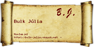 Bulk Júlia névjegykártya